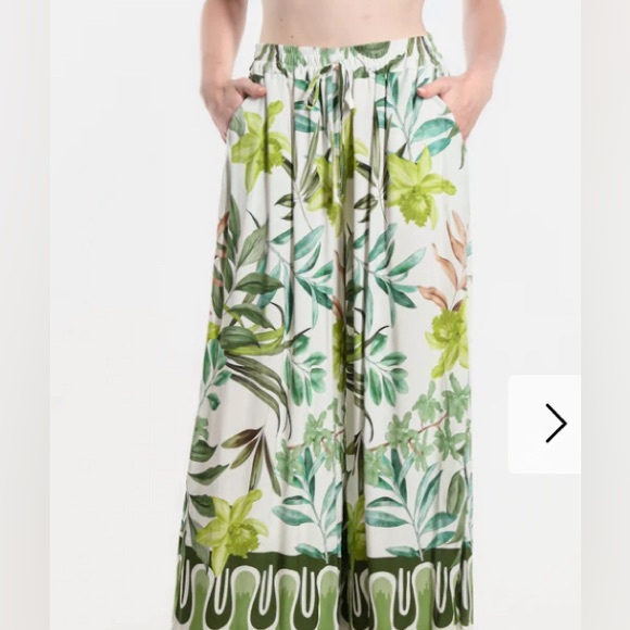 NWT TINA STEVENS BOTANICAL TOP AND PANTS  SOLDX SEPARATELY OR Together . SIZE S - Picture 3 of 3